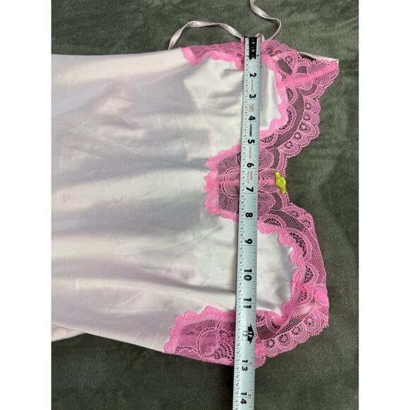 SKIMS Woven Shine Lace Long Dress Cherry Blossom Pink XS Satin Slip - Picture 11 of 16